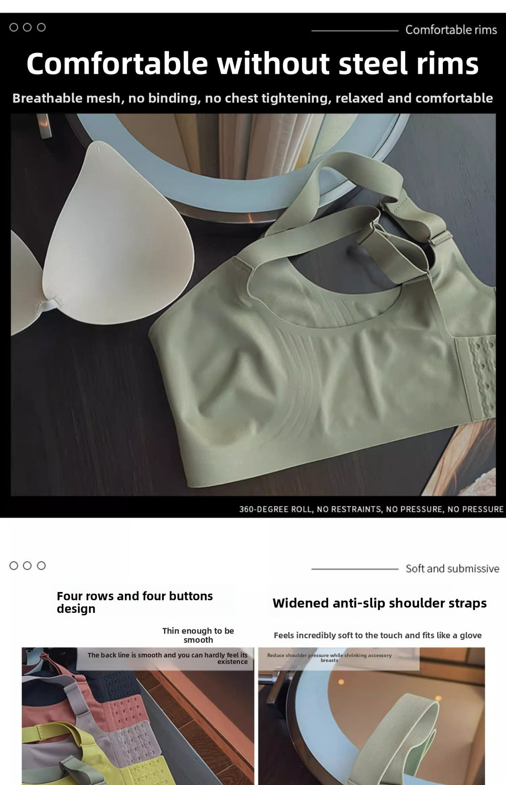 Wire-Free T-Shirt Bra - Women's Wire-Free V-Neck Cross Mesh Bra Comfortable Support T-Shirt Bra Wire-Free Seamless Gathered Everyday Bra