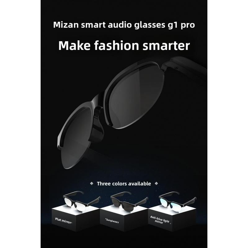 MiZEAN G1 TWS Smart Audio Sunglasses, Stereo Speakers, Hands-Free Calls & Music Playback, Anti-Blue Light, Men & Women Sports Outdoor Glasses