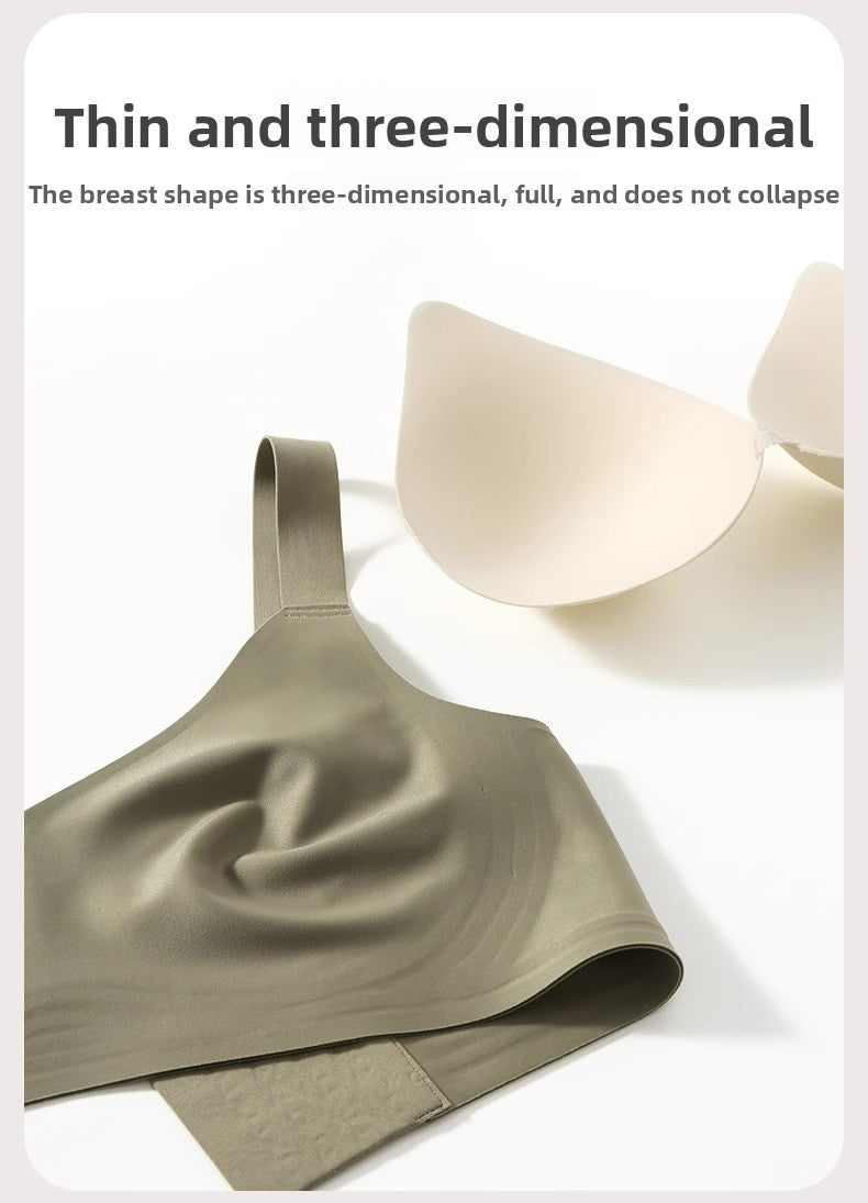 Wire-Free T-Shirt Bra - Women's Wire-Free V-Neck Cross Mesh Bra Comfortable Support T-Shirt Bra Wire-Free Seamless Gathered Everyday Bra
