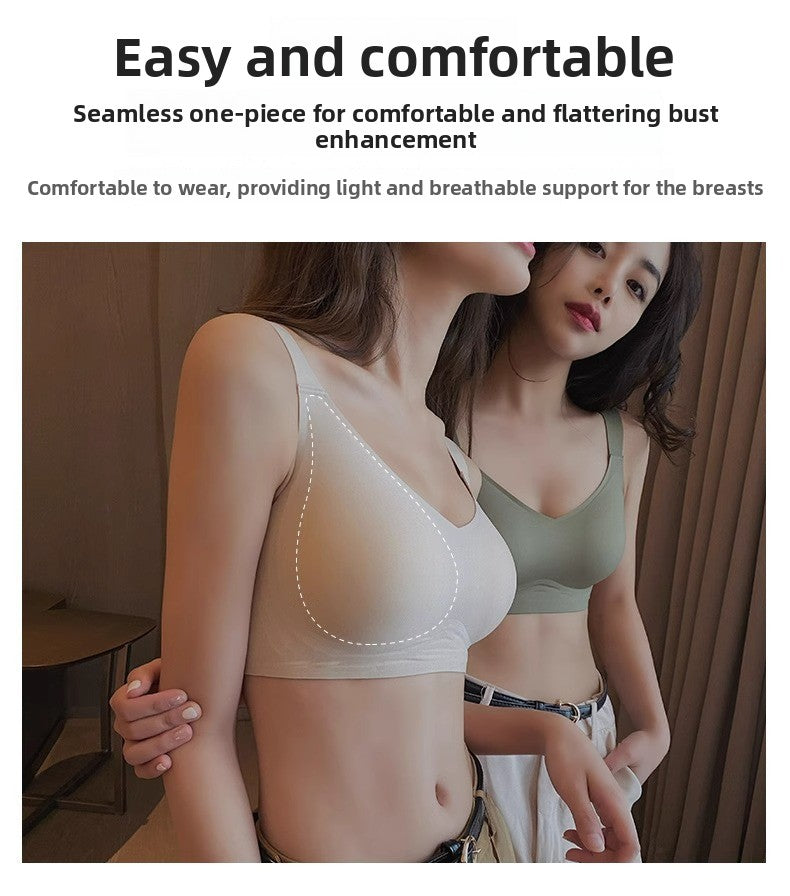 Wire-Free T-Shirt Bra - Women's Wire-Free V-Neck Cross Mesh Bra Comfortable Support T-Shirt Bra Wire-Free Seamless Gathered Everyday Bra