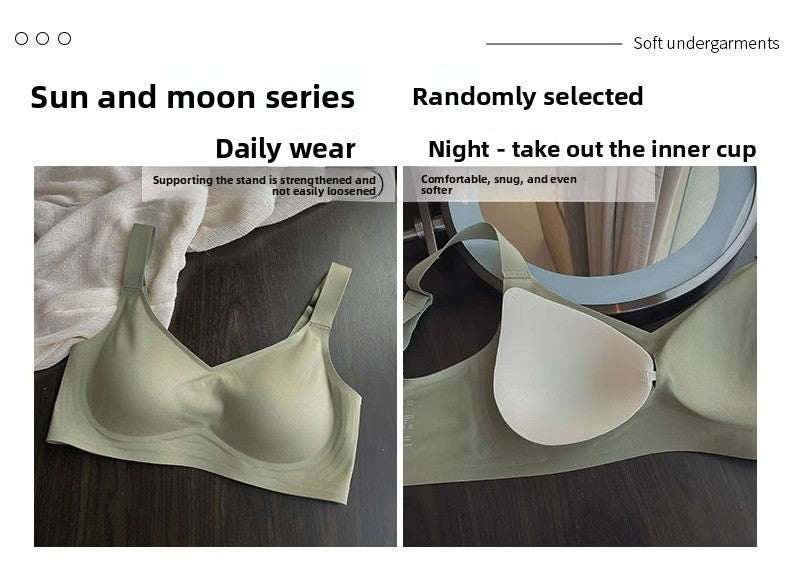 Wire-Free T-Shirt Bra - Women's Wire-Free V-Neck Cross Mesh Bra Comfortable Support T-Shirt Bra Wire-Free Seamless Gathered Everyday Bra