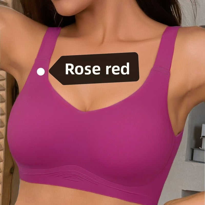 Wire-Free T-Shirt Bra - Women's Wire-Free V-Neck Cross Mesh Bra Comfortable Support T-Shirt Bra Wire-Free Seamless Gathered Everyday Bra