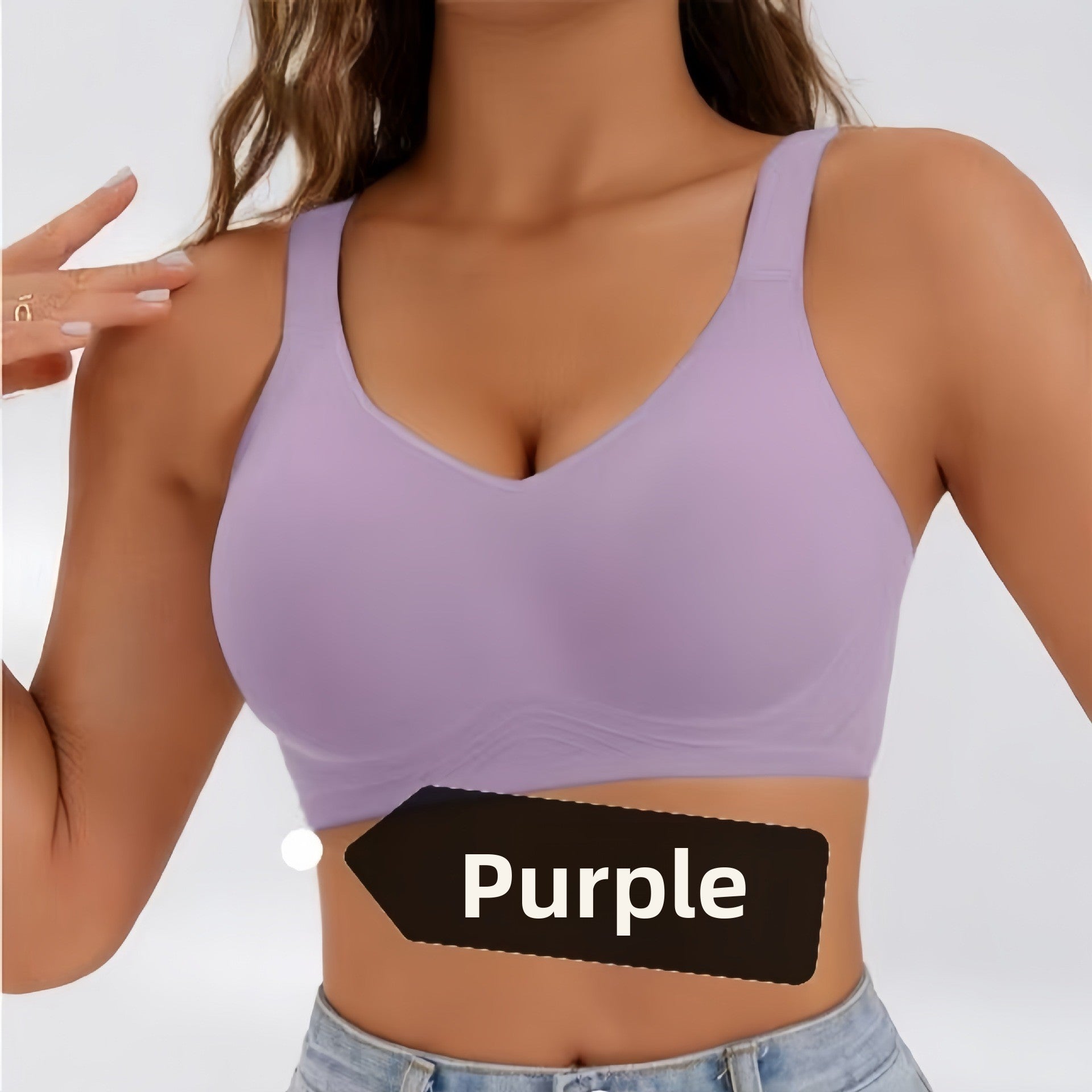 Wire-Free T-Shirt Bra - Women's Wire-Free V-Neck Cross Mesh Bra Comfortable Support T-Shirt Bra Wire-Free Seamless Gathered Everyday Bra