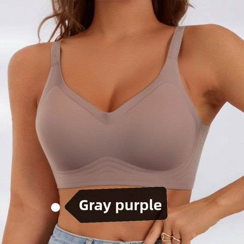 Wire-Free T-Shirt Bra - Women's Wire-Free V-Neck Cross Mesh Bra Comfortable Support T-Shirt Bra Wire-Free Seamless Gathered Everyday Bra